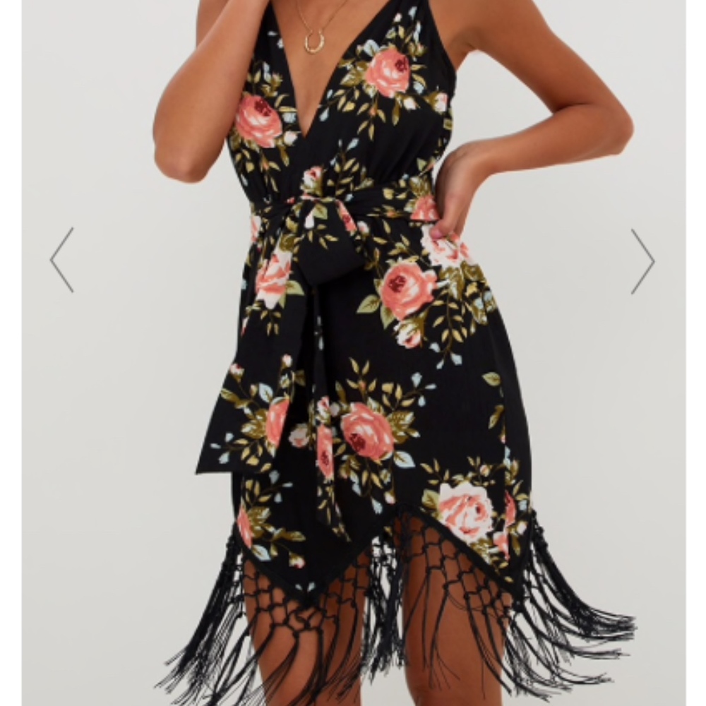 Pretty Little Thing Floral Tassel Summer Dress